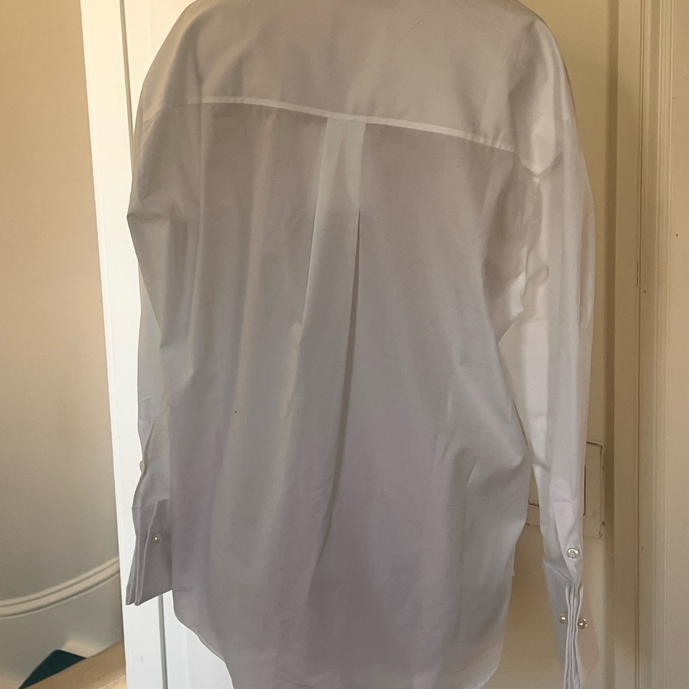 Simone Rocha White Poplin Button Shirt - Picture 7 of 7